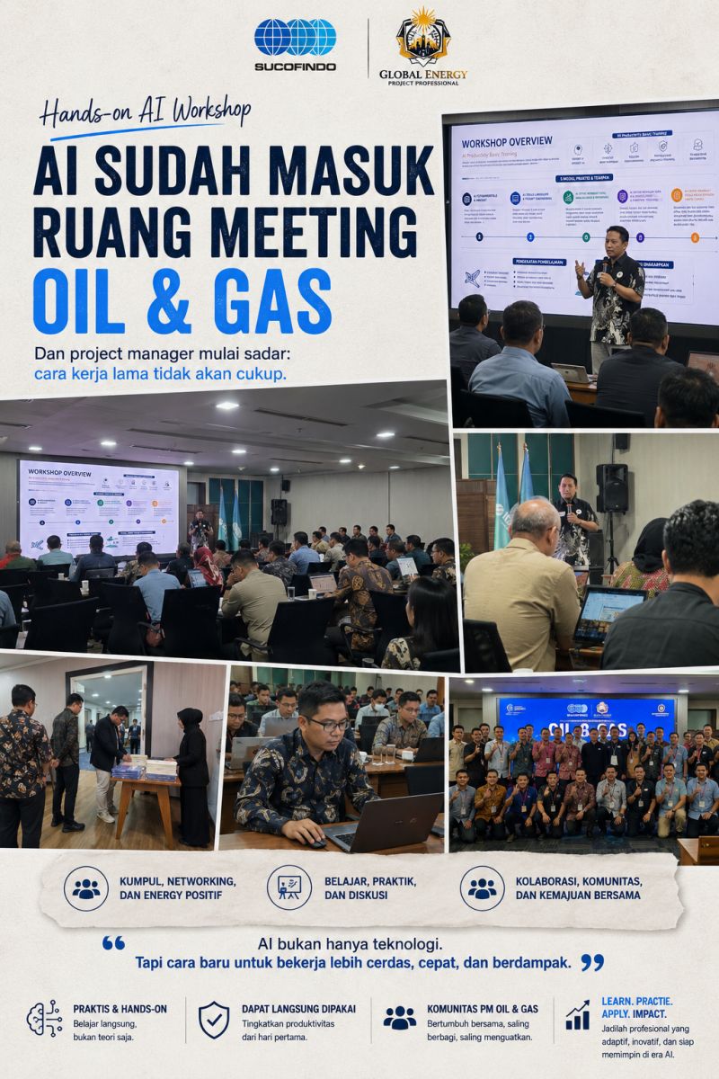 Saya baru saja ngisi training AI satu hari penuh untuk komunitas Project Manager Oil & …