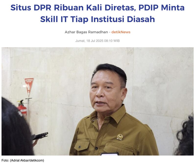 Web DPR Diretas: Masalahnya Mindset dan Anggaran
