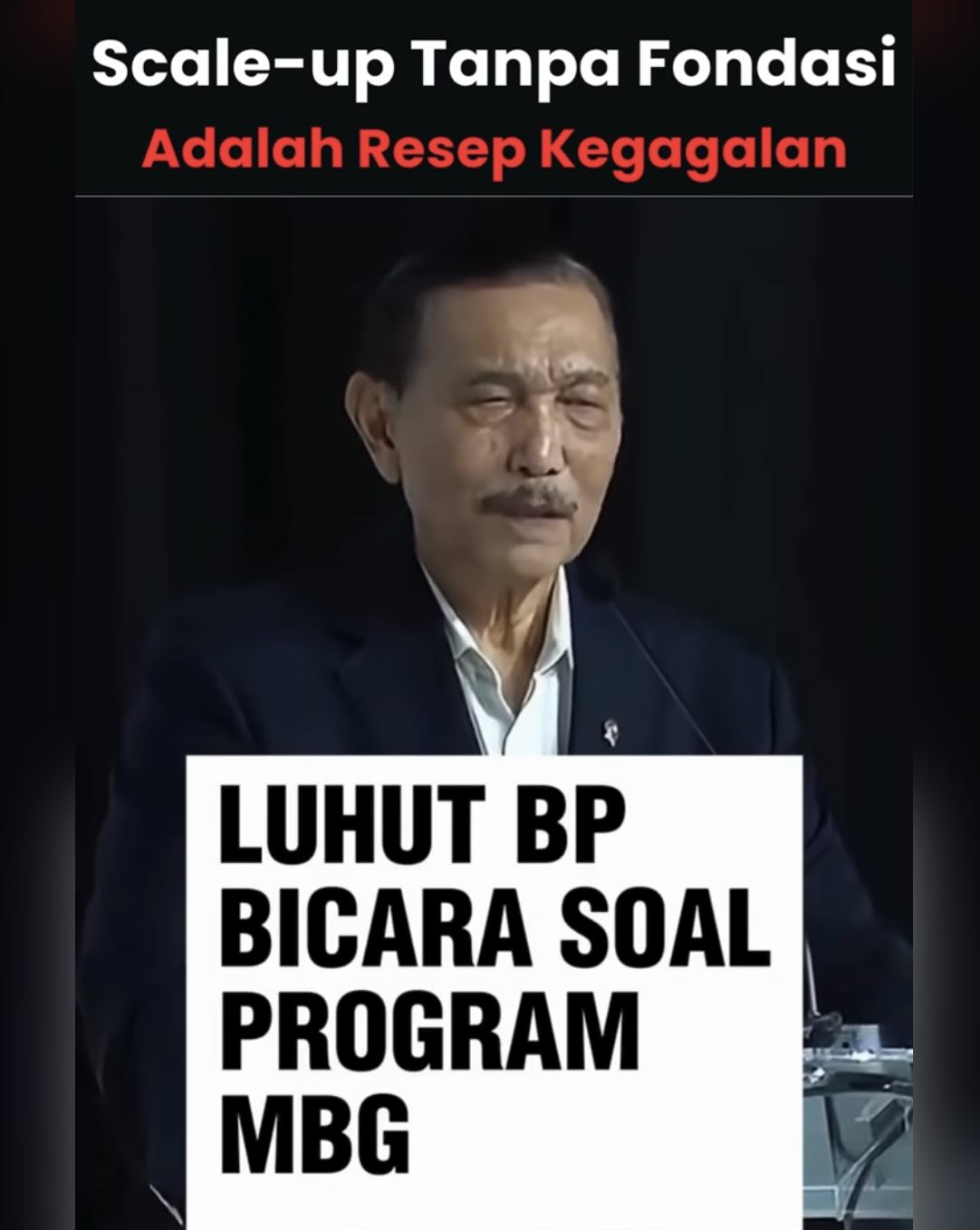 Ada satu potongan pidato Opung (Pak Luhut BP) yang menurut saya menarik.